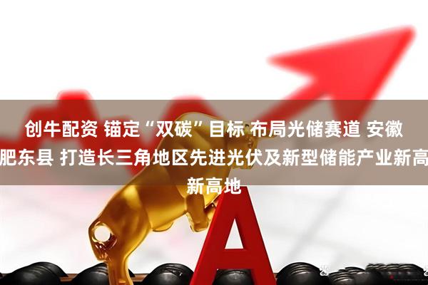 创牛配资 锚定“双碳”目标 布局光储赛道 安徽省肥东县 打造长三角地区先进光伏及新型储能产业新高地
